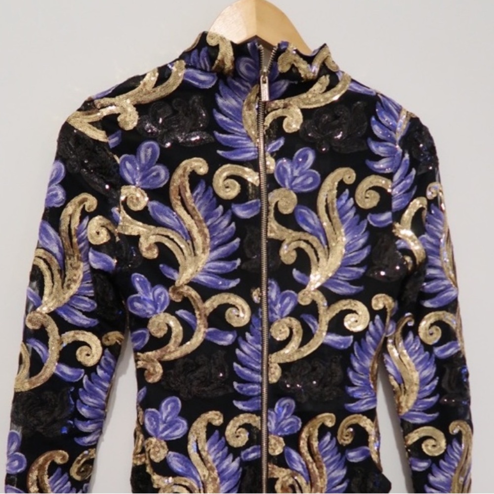 Black and Gold Women's Dress - Picture 3 of 9